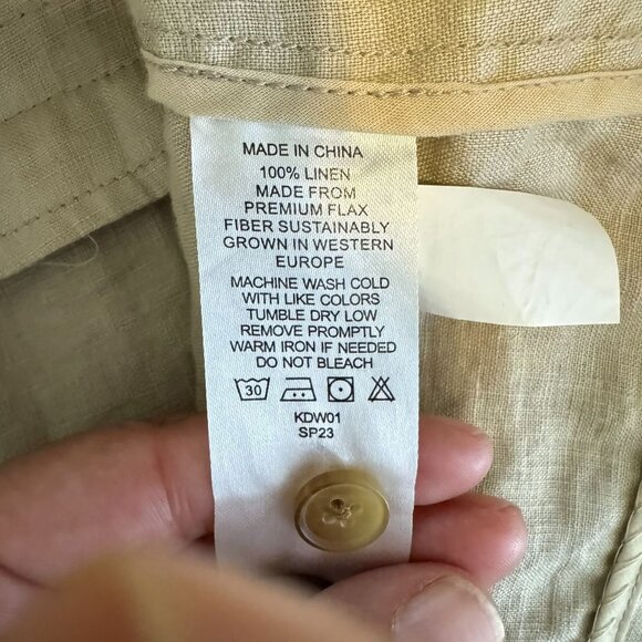 Quince Women's Tan 100% Linen Oversized Blazer, Single Button, Size Medium - Picture 4 of 7